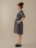 Inez Bubble Sleeve Dress - Vase Cluster Graphite