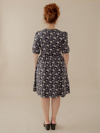 Inez Bubble Sleeve Dress - Vase Cluster Graphite
