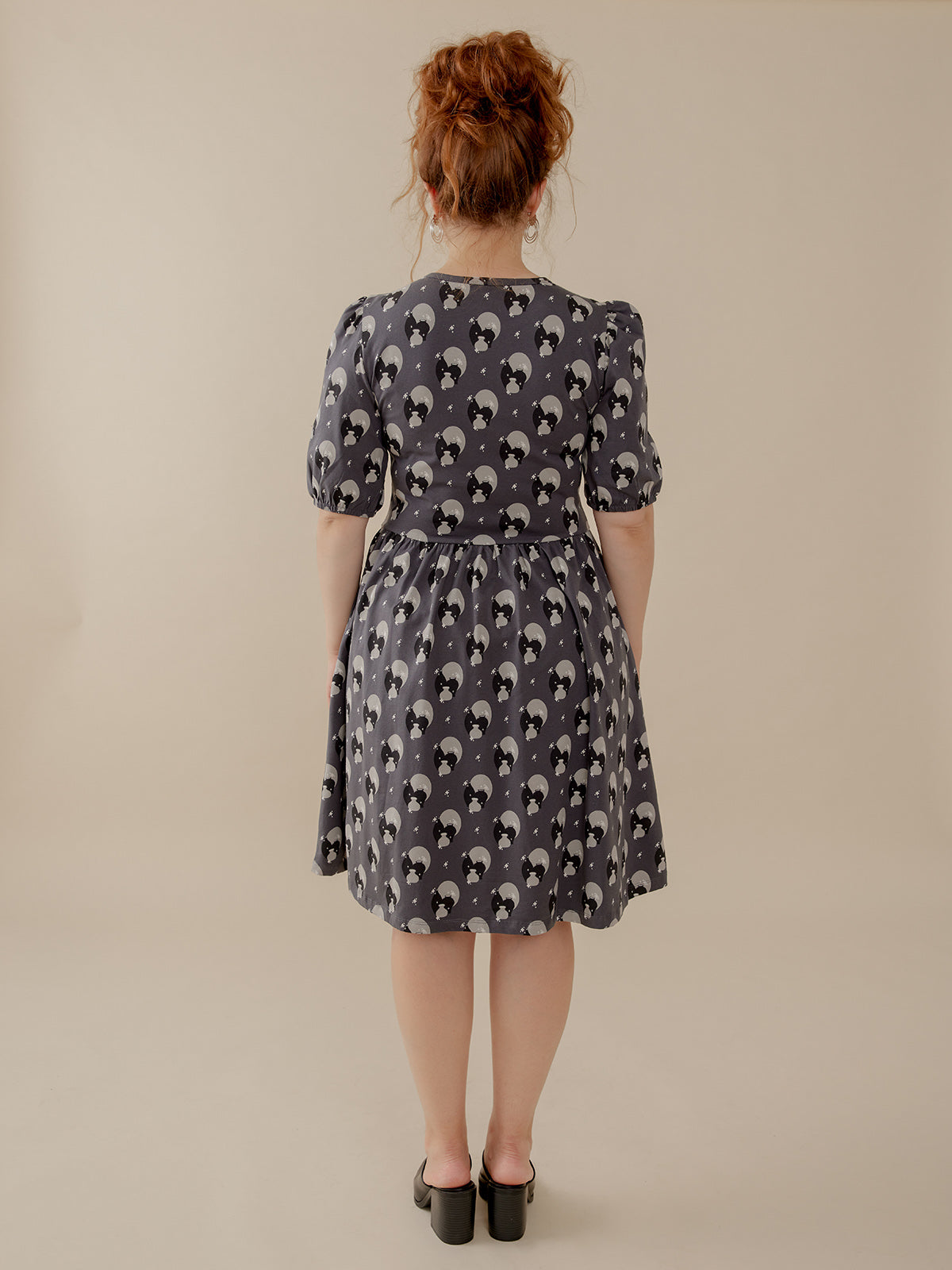 Inez Bubble Sleeve Dress - Vase Cluster Graphite