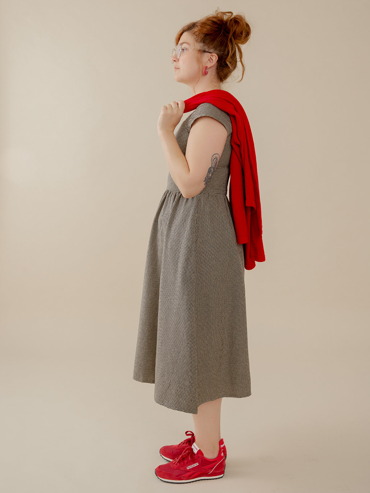 Rupi Midi Dress - Houndstooth