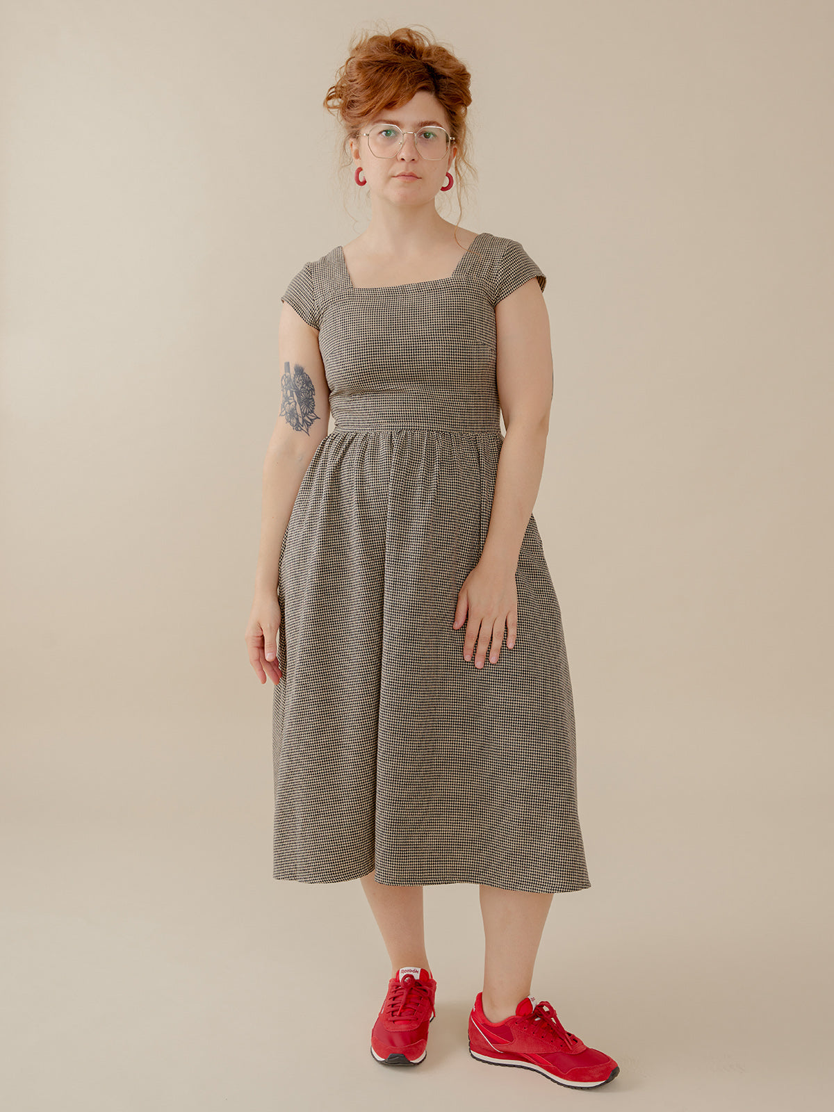 Rupi Midi Dress - Houndstooth