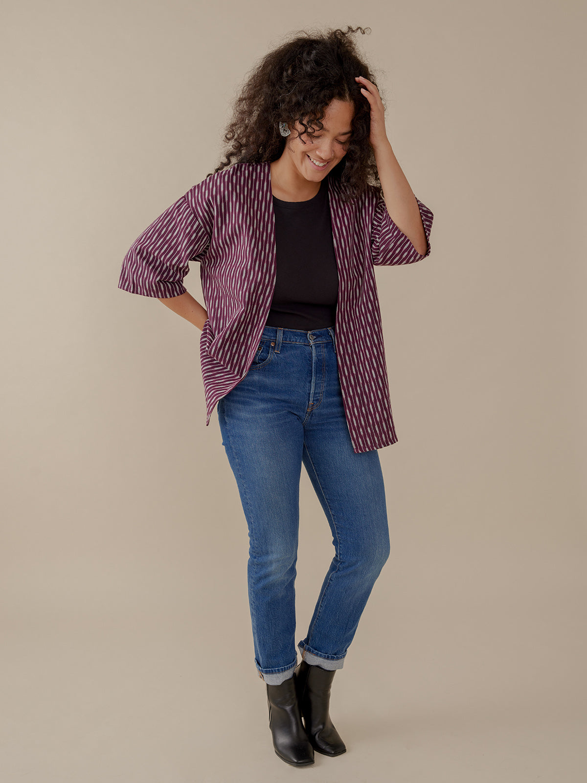 Relaxed Jacket - Plum Ikat