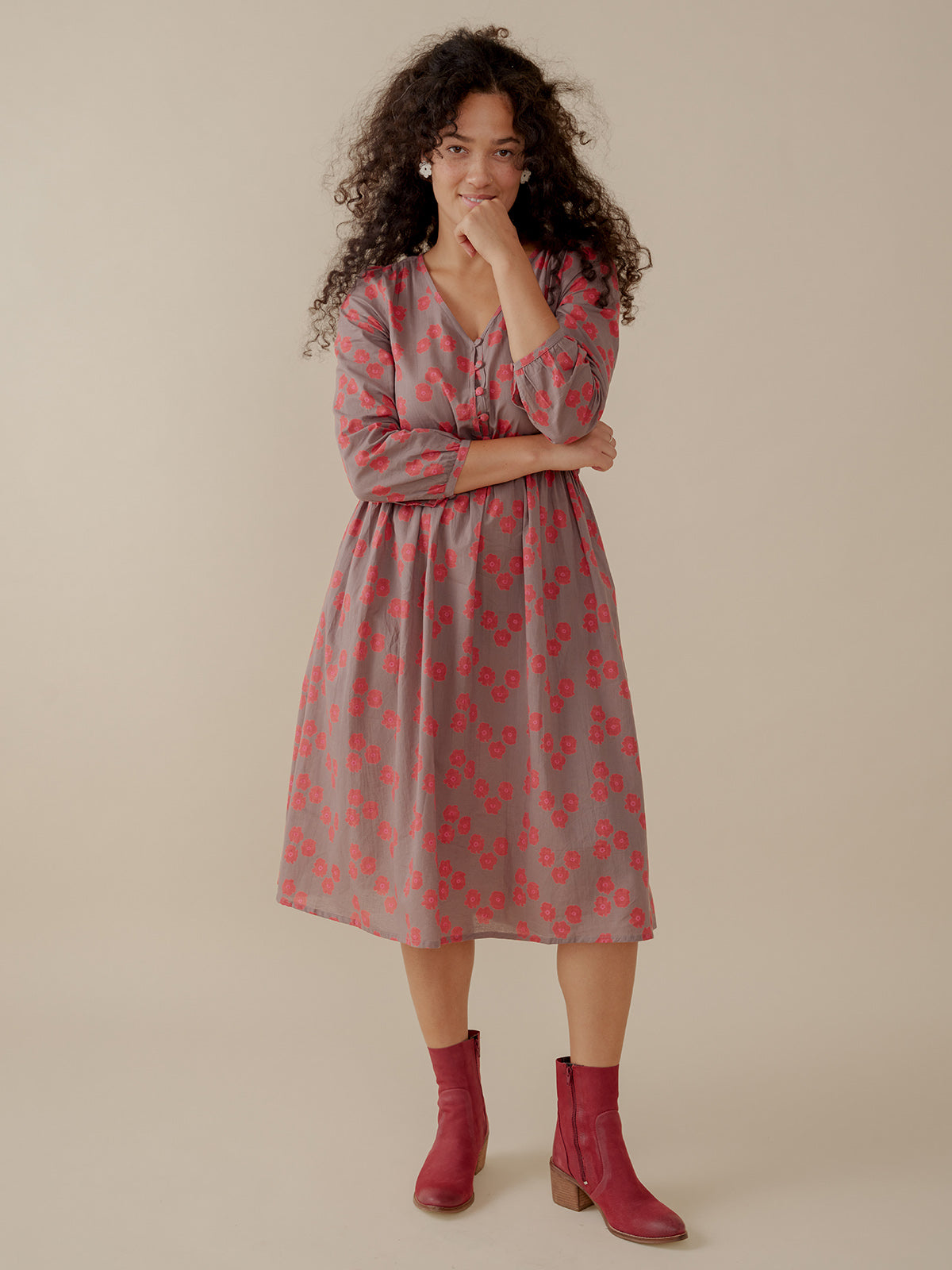 Mia Dress - Fuchsia Floral