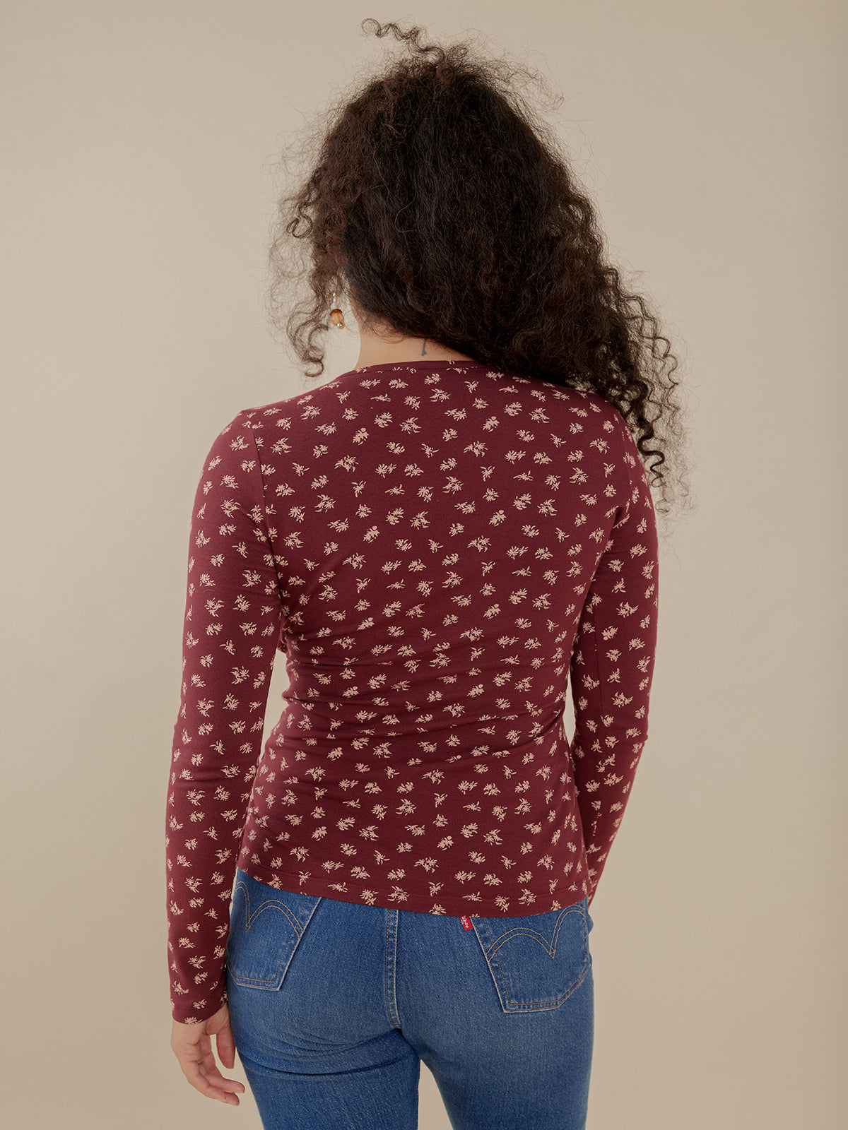 Gillian Wrap Top - Burgundy Bouquet
