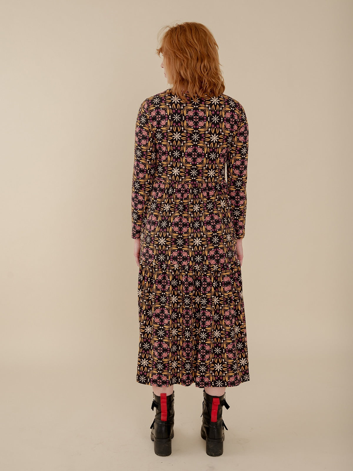 Mirah Tiered Dress - Mauve Tile