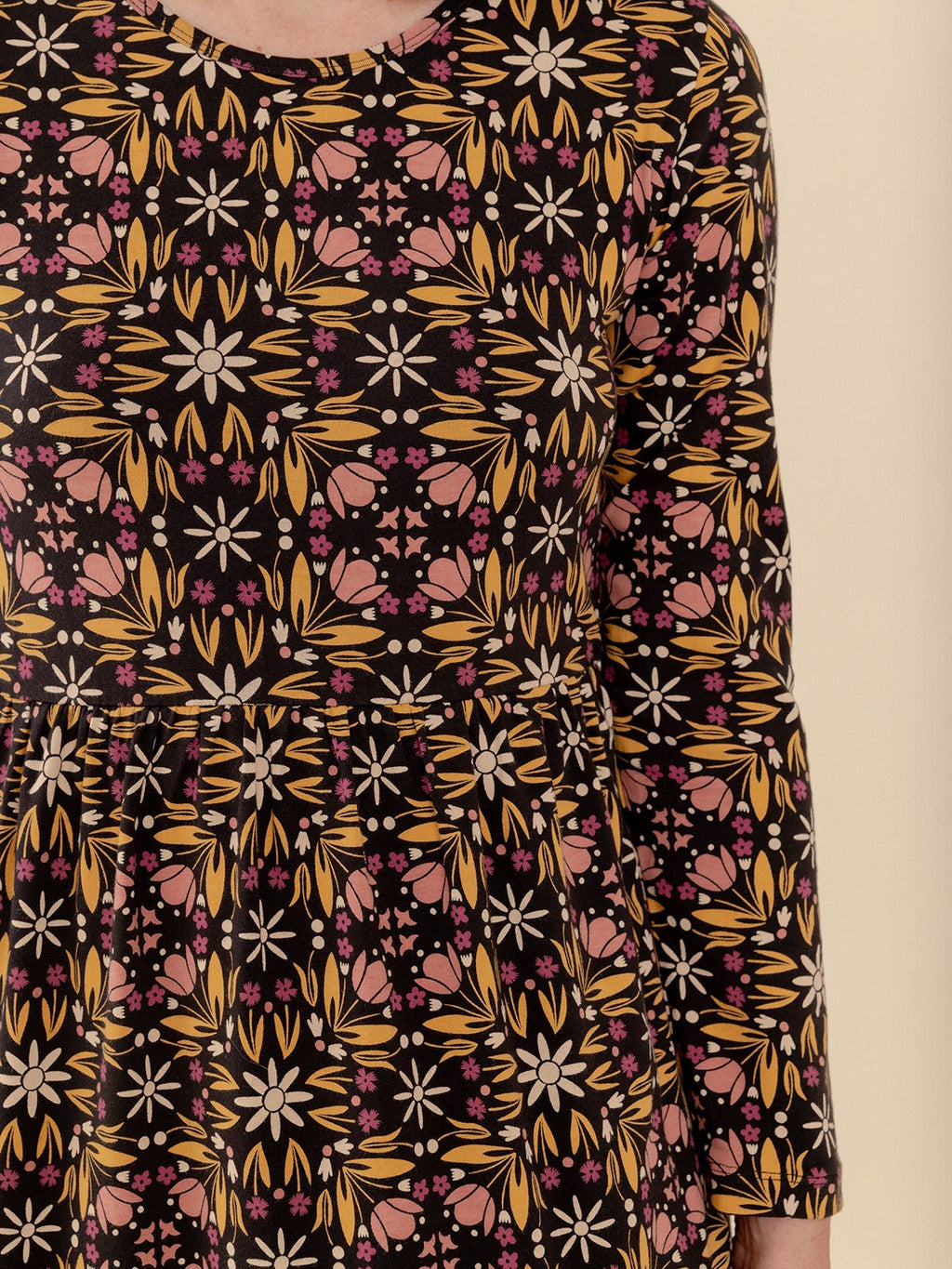 Mirah Tiered Dress - Mauve Tile