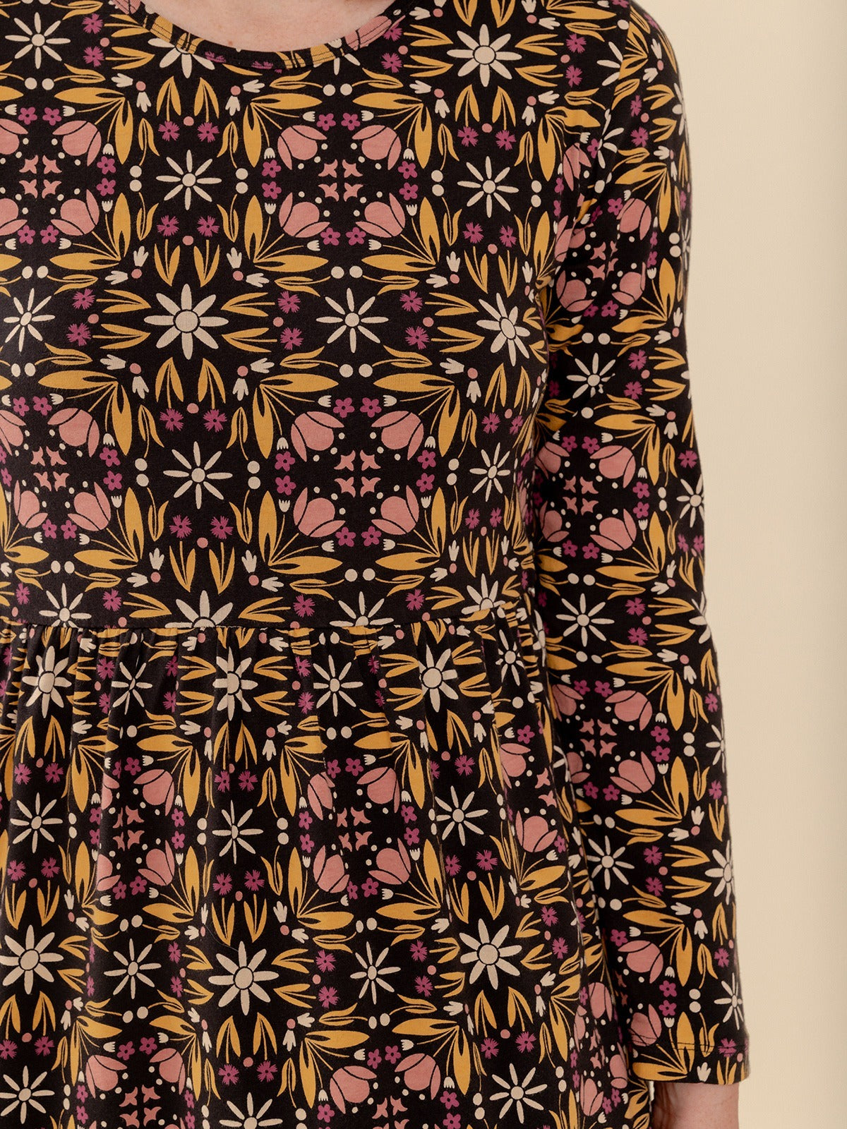 Mirah Tiered Dress - Mauve Tile