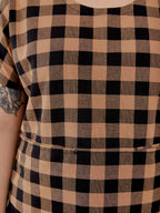 Odelia Top - Black and Tan Gingham