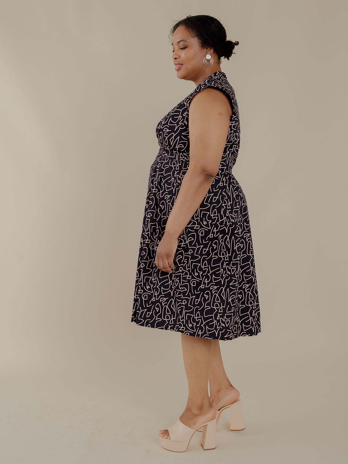 Lucille Dress - Black Lines