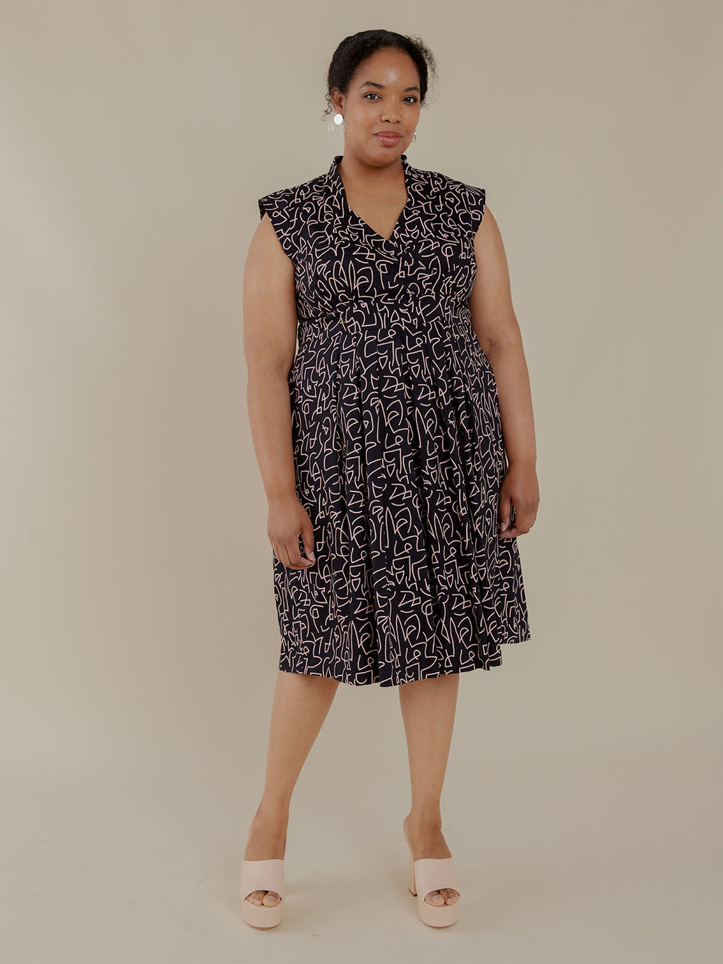 Lucille Dress - Black Lines