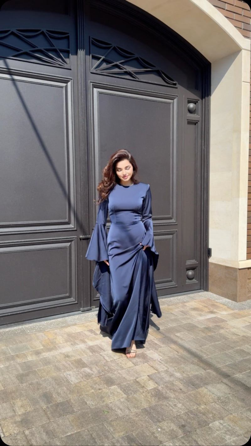 New Style Evening Dress with Large Swing and Flutter Sleeves