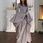 New Style Evening Dress with Large Swing and Flutter Sleeves