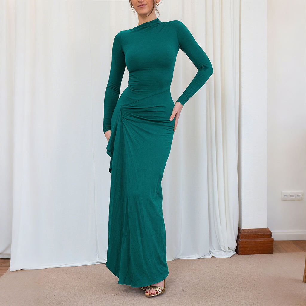 Hot girl wind short sleeve long skirt dress women's dress