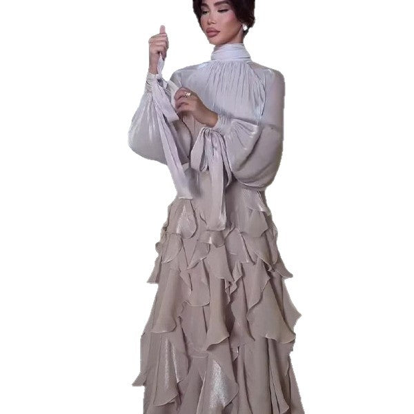 Women's Elegant Fashion Ruffled Slim Dress