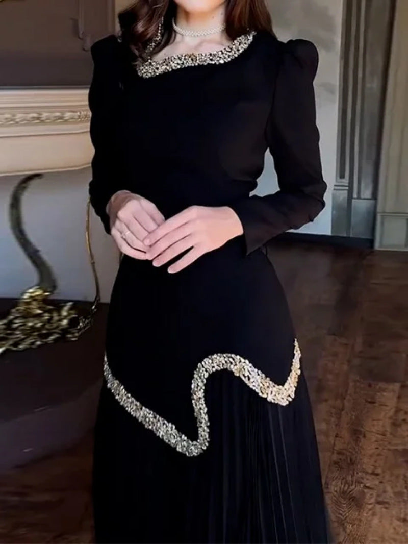 2025 Spring and Summer Sexy Hot Drill Pleated Dress