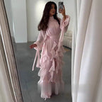 Women's Elegant Fashion Ruffled Slim Dress