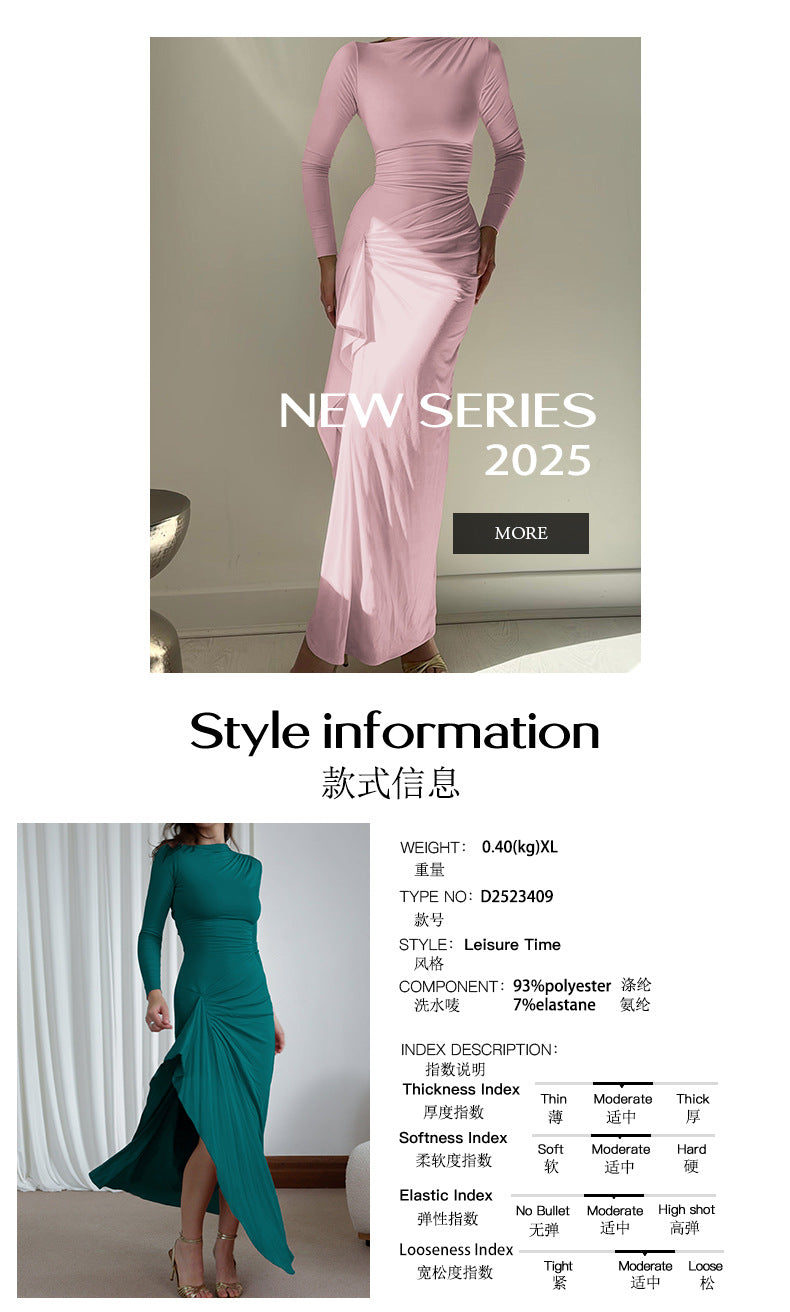 Hot girl wind short sleeve long skirt dress women's dress