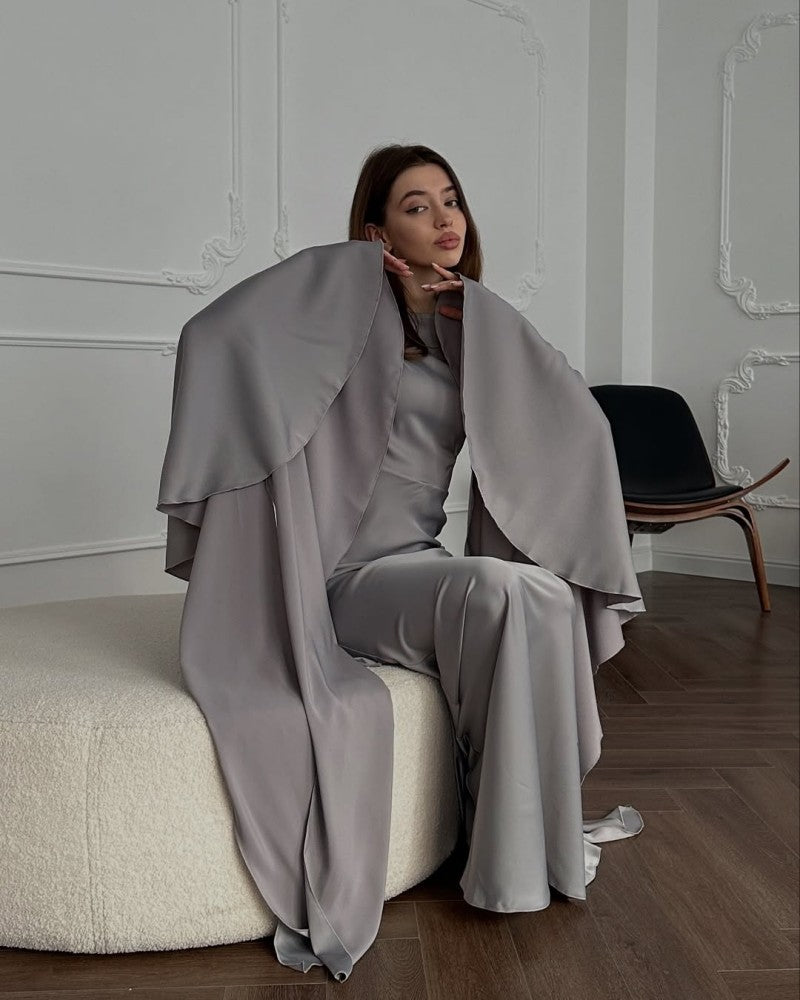 New Style Evening Dress with Large Swing and Flutter Sleeves