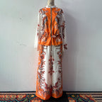 Fashion 3D Printed Floral Baseball Jacket and Drawstring Pants Two-Piece Set