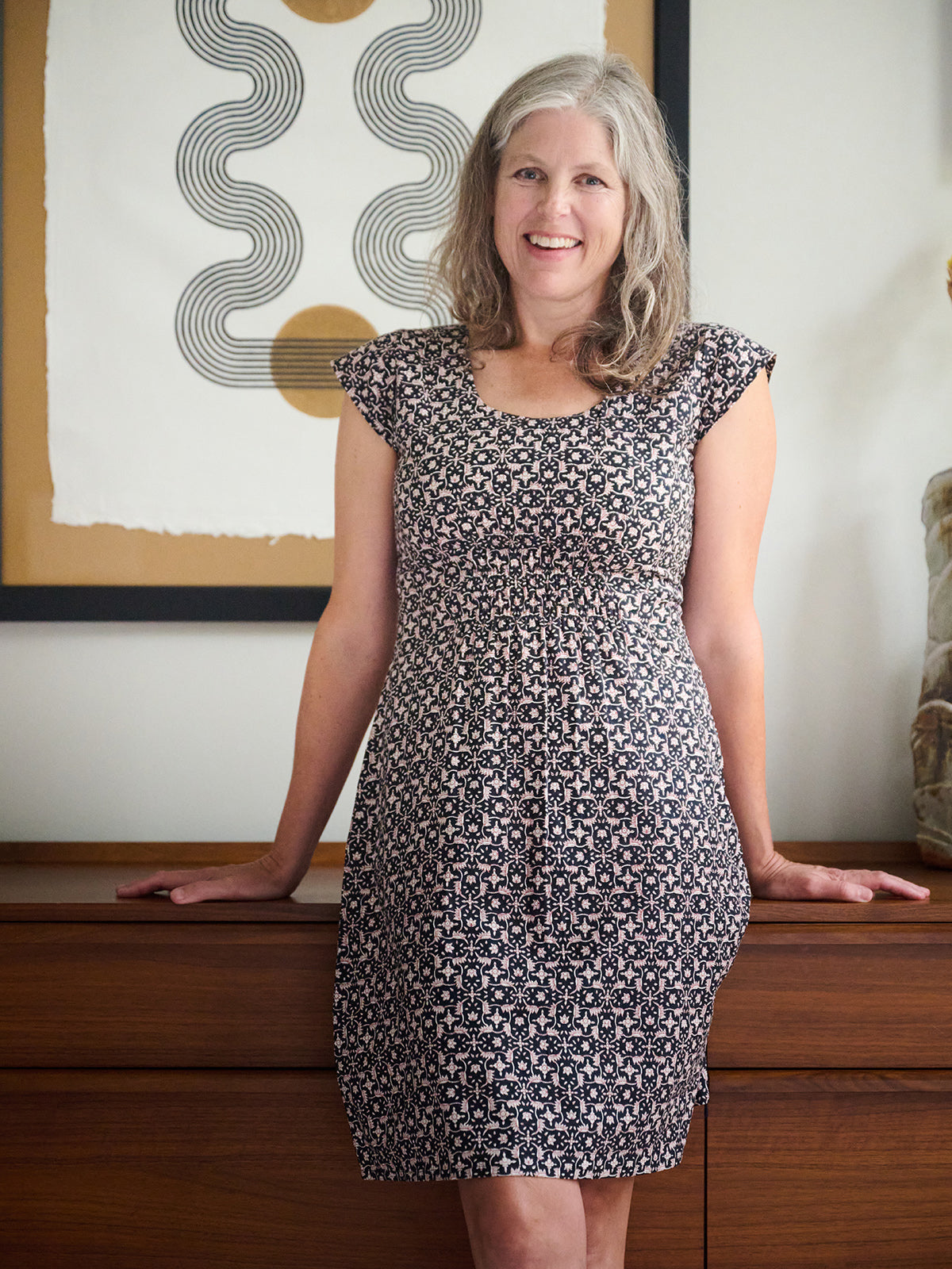 Artsy Traveler Dress - Black Botanical