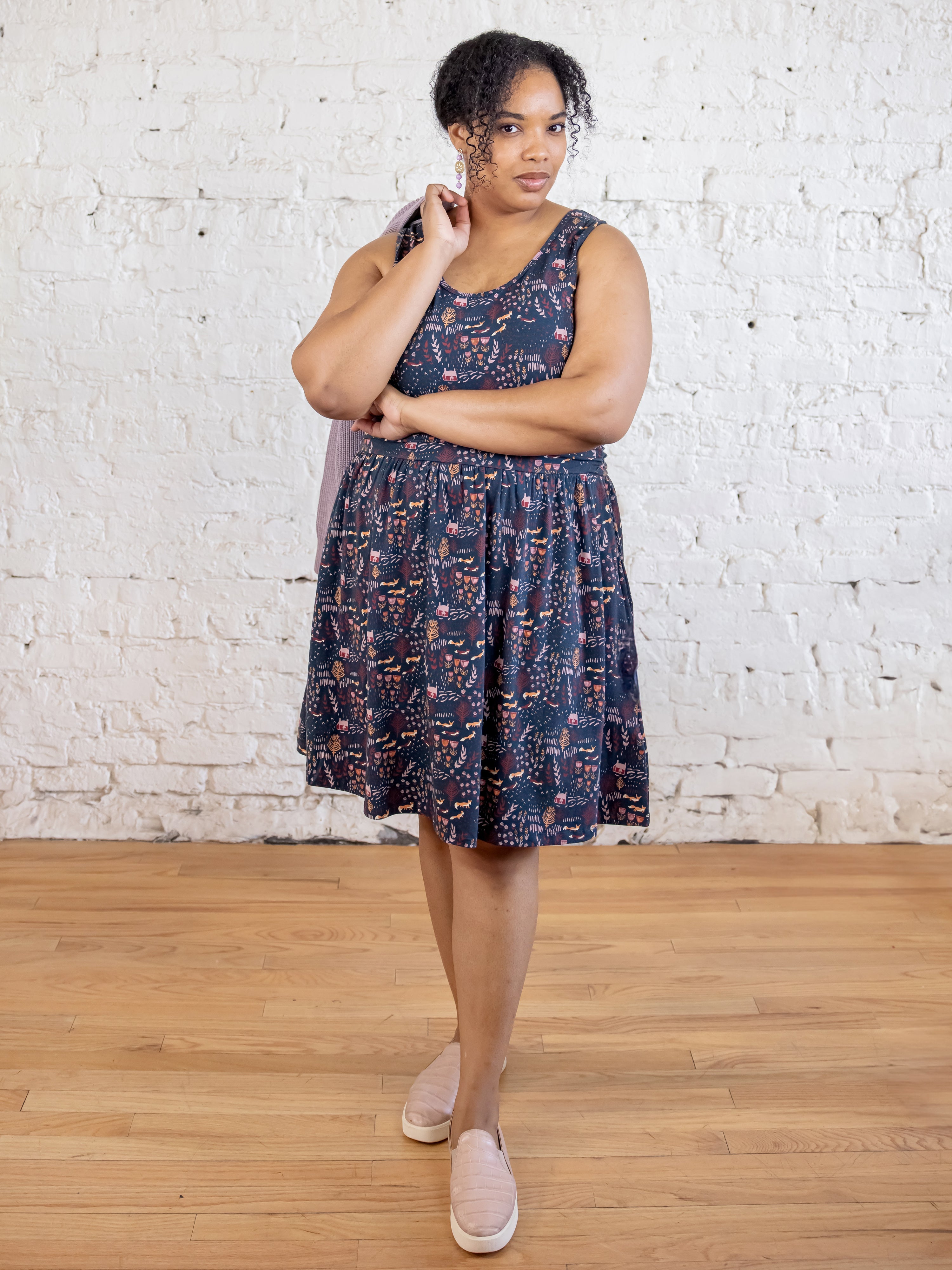 Asheville Plus Size Dress - Fox Field Blue