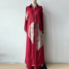 Elegant Sexy Printed Mid-Length Top and Wide-Leg Pants Two-Piece Set