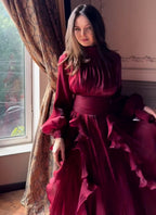 Women's Elegant Fashion Ruffled Slim Dress