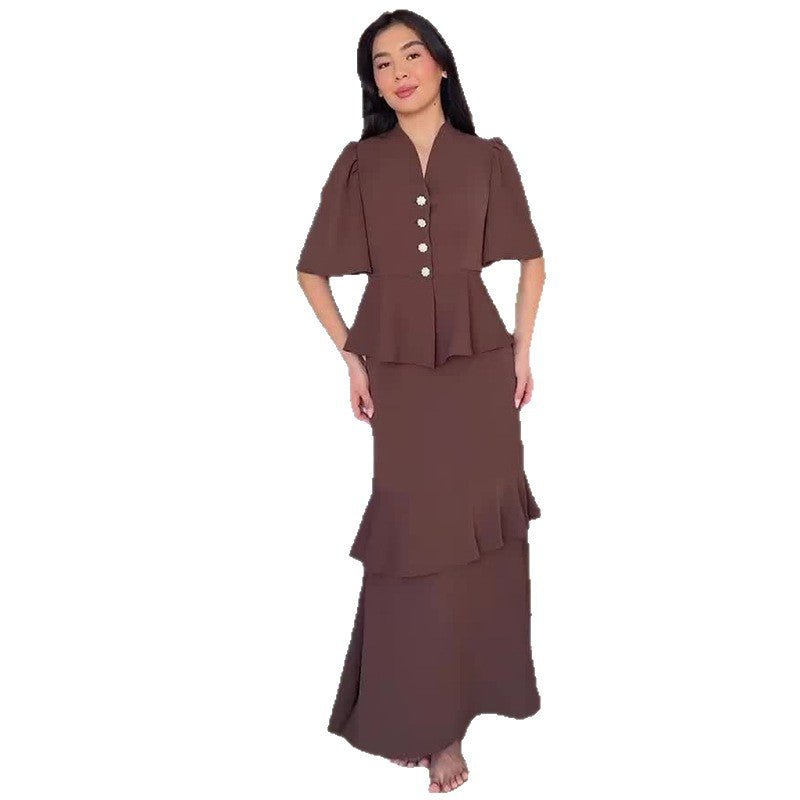 Women's Elegant Ruffled Loose Casual Dress