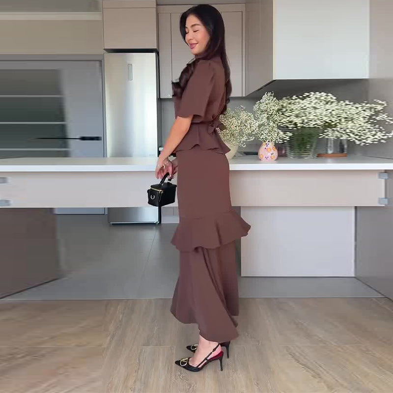 Women's Elegant Ruffled Loose Casual Dress